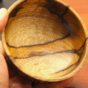 Figured Black Limba Bowl - Food safe finished, great colors, patterns, and figure!