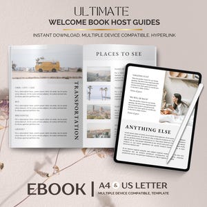 Welcome Book Host Guides, Editable Canva Templates for Airbnb and Vacation Rentals, Guest Info Manual, Digital Download for Short-Term Hosts