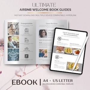 Airbnb Welcome Book Guide, Editable Canva Template for Host, Vacation Rental Manual, Guest Info Book, Digital Download for Short-Term Rental
