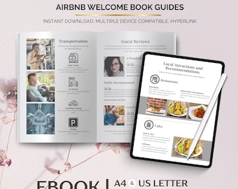 Airbnb Welcome Book Template, Vacation Rental Guide (Digital Download)