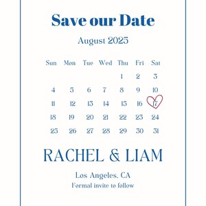 Plantilla para GUARDAR LA FECHA / Plantilla digital Canva / Invitación de boda imprimible / Descarga digital