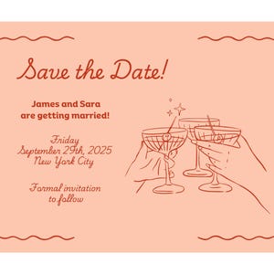 SAVE THE DATE Template | Digital Canva Template | Printable Wedding Invitation | Digital Download