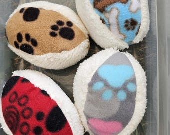 SMALL Ball Puppy Dog Squeaker Toy | Pet Squeaky Football | Fleece + Sherpa | Multiple to Choose From | Ready to Ship | Made Under Moonlight
