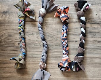 Pet Braided Tug Toys | Fleece Braid Toy | Puppy Dog Tug of War Rope Game | Multiple to Choose From | Ready to Ship | Made Under Moonlight