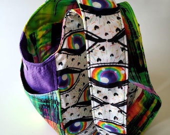 Rainbow Eyes Sling Bag | Watercolor Grunge Colorful Love | Daily Carry Shoulder Bag Festival Bag Handbag Purse | Made Under Moonlight