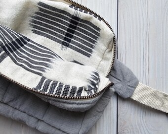 Gray Quilted Fanny Pack | Sling Crossbody Bum Bag Belt Pouch | Waist Travel Purse | SMALL POUCH | Ready To Ship | Made Under Moonlight