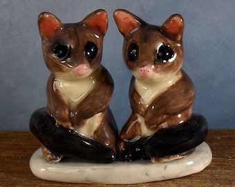 possum wedding cake topper, Australian pottery by Anita Reay AnitaReayArt ceramic figurine Australian wedding cake topper