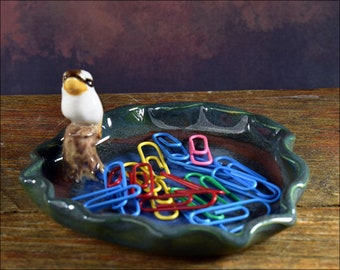 ceramic kookaburra figurine tea bag holder ceramic ring dish bird figurine Australian pottery by Anita Reay teabag holder gift for mum