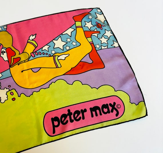 Vintage 60s Peter Max Cosmic Flyer Oblong Silk Sc… - image 4