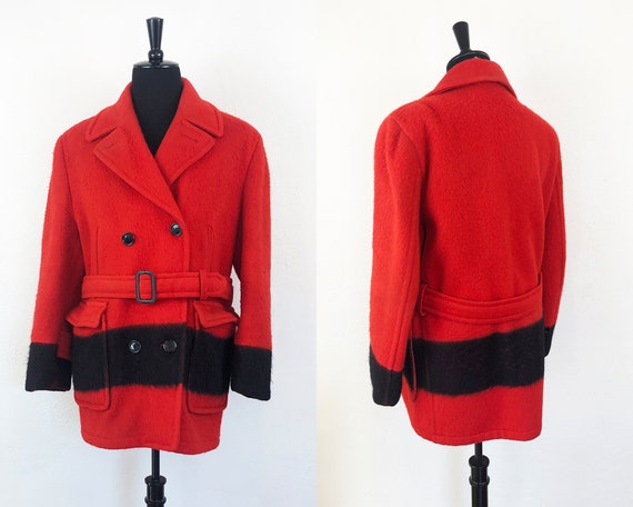 Vintage 50s Hudson Bay Point Red Striped Jacket Bl