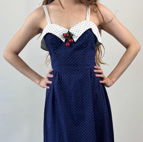 navy blue cherry dress Sweet salt navy blue cherry dress