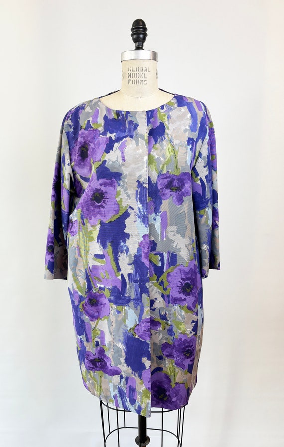 Y2K Era Moschino Purple Poppy Floral Duster Jacke… - image 6