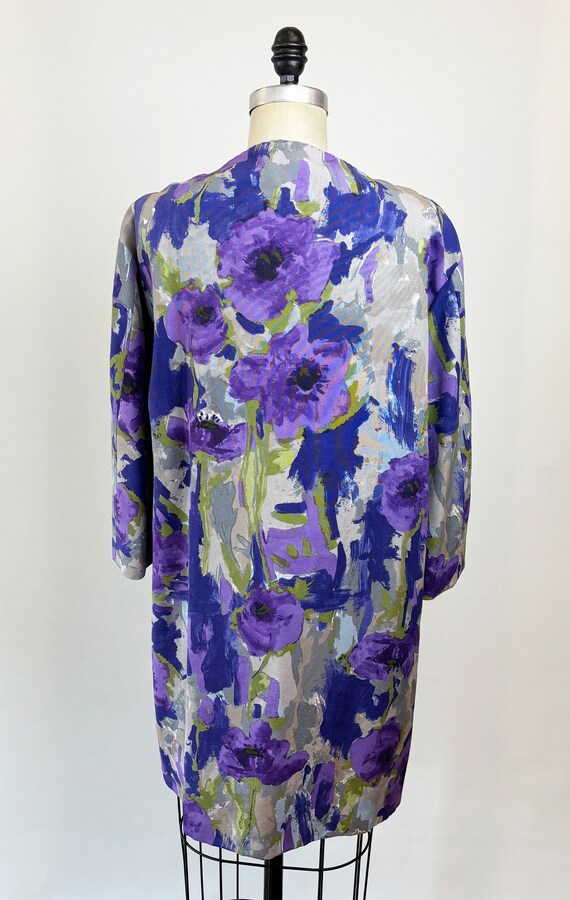 Y2K Era Moschino Purple Poppy Floral Duster Jacke… - image 9