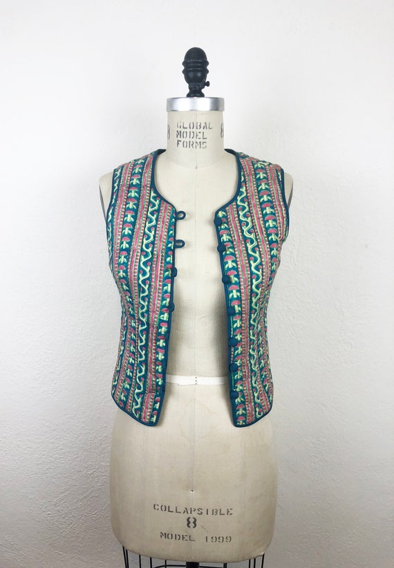 Vintage 70s Anokhi Block Printed Indian Cotton Qui