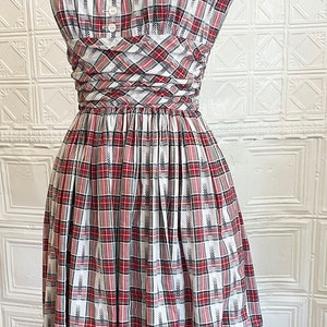 Vintage 1950s Anne Fogarty Tartan Plaid Fit and Flare Day Dress/ 50s ...