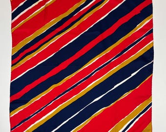 Vintage 60s 70s Mod Graphic Stripe Silk Scarf by Echo