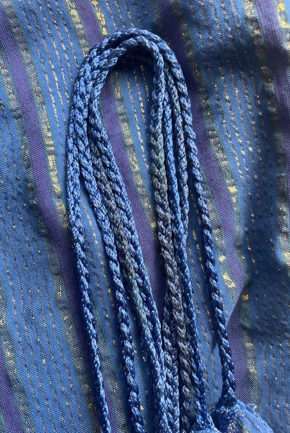 Vintage Late 70s 80 Purple Stripe Lurex Wrap Dres… - image 10