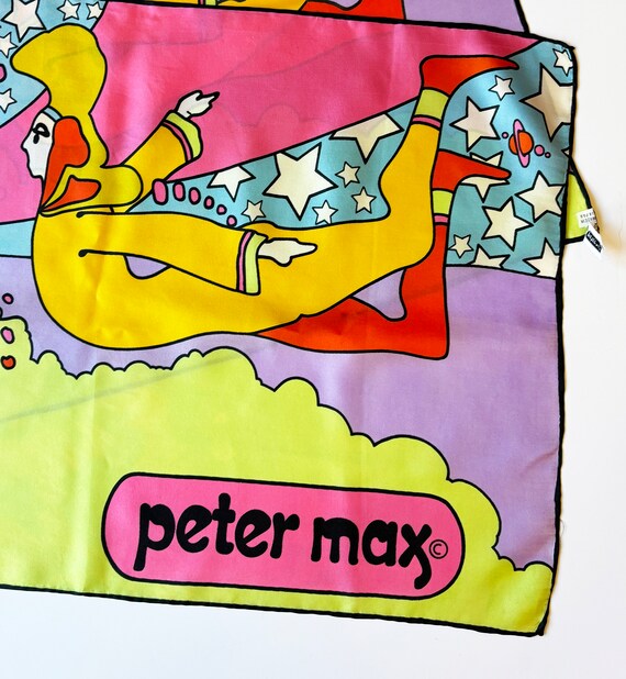 Vintage 60s Peter Max Cosmic Flyer Oblong Silk Sc… - image 9