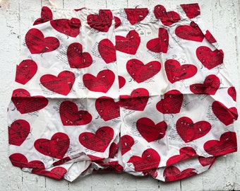 Vintage 1950s/ 1960s Valentine’s Day Heart Boxer Shorts by Arrow/50s 60s Novelty Shorts  Size 42