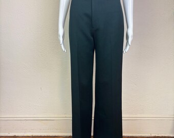 Vintage 70s Ralph Lauren Women’s Pants Darkest Green Wool S
