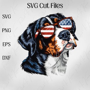 Berner Sennenhund Schnittdateien bündeln | 4. Juli SVG | PNG und mehr