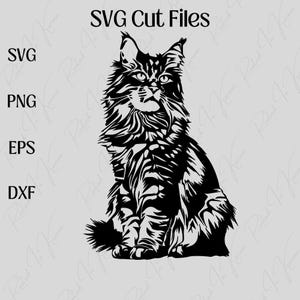 Pacote SVG de Gato Maine Coon - Arquivos de corte para amantes de gatos - Download instantâneo