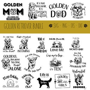 Pacchetto SVG Golden Retriever / File di taglio SVG per Cricut, Silhouette e altro
