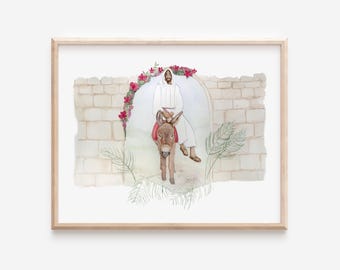 Hosanna & Hallelujah, Easter Painting, The Prince of Peace, Garden of Gethsemane, Painting of Jesus Christ, Savior, Jesus Watercolor