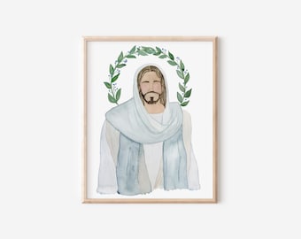 The True Vine, Savior of the World, Nursery Decor, Faceless Jesus Painting, Prince of Peace, Painting of Jesus Christ, Simple Christian Art