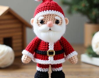 Patron au crochet Père Noël Amigurumi - Père Noël potelé, adapté aux débutants (PDF)