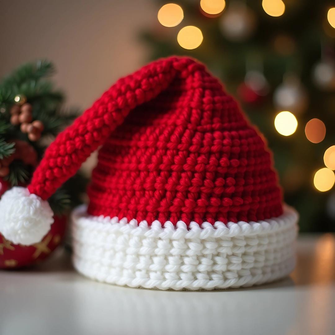 38 Santa Hat Crochet Patterns for Festive Photos, Costumes, and Cozy Holiday Makes 37 Crochet Santa Hat
