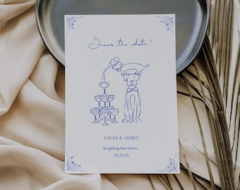 Handwritten Save the Date Invitation: Whimsical Wedding Canva Template (Digital Download)