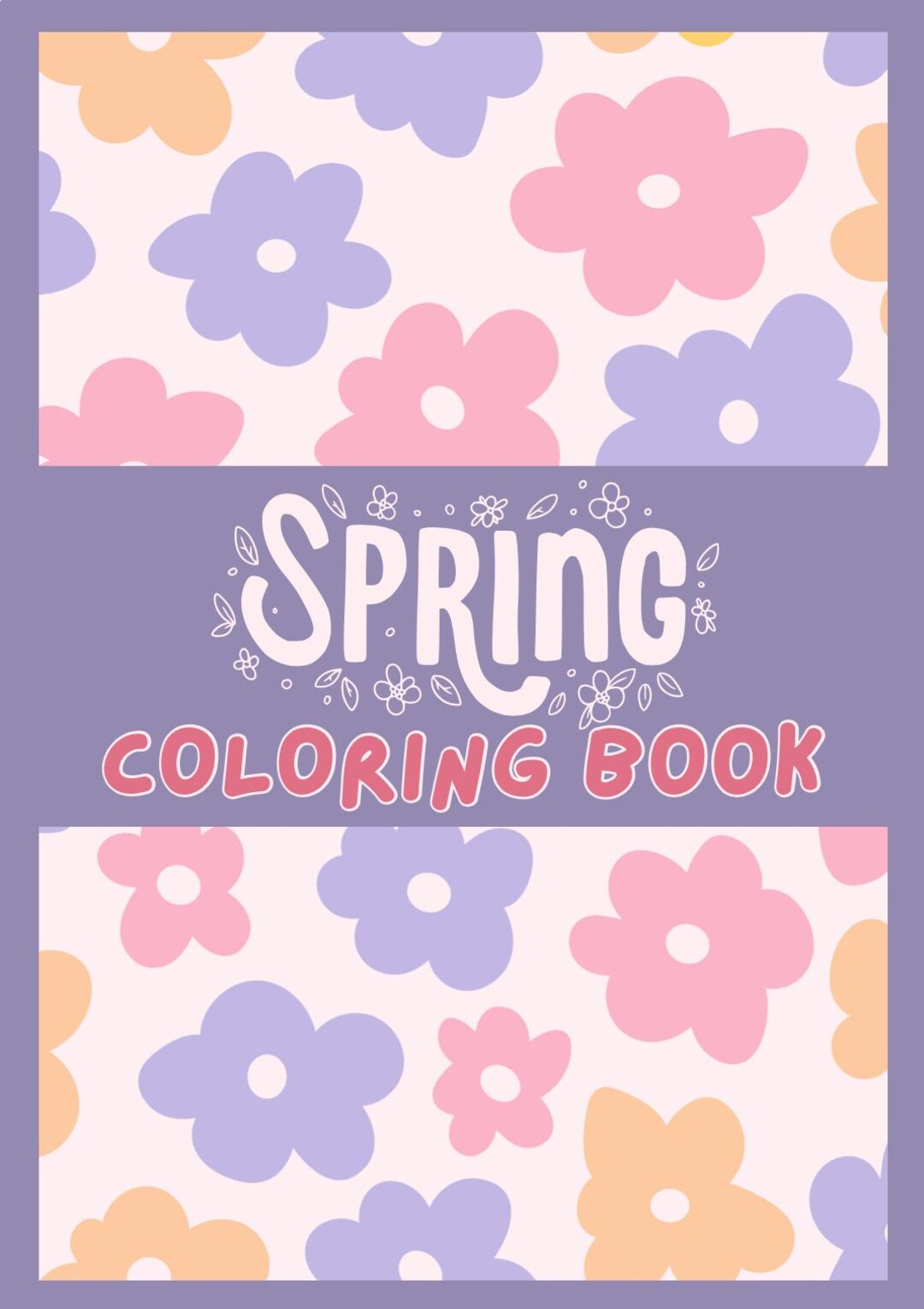 Spring Coloring Book | Bunnies, Flowers, Butterflies (PDF) - Etsy