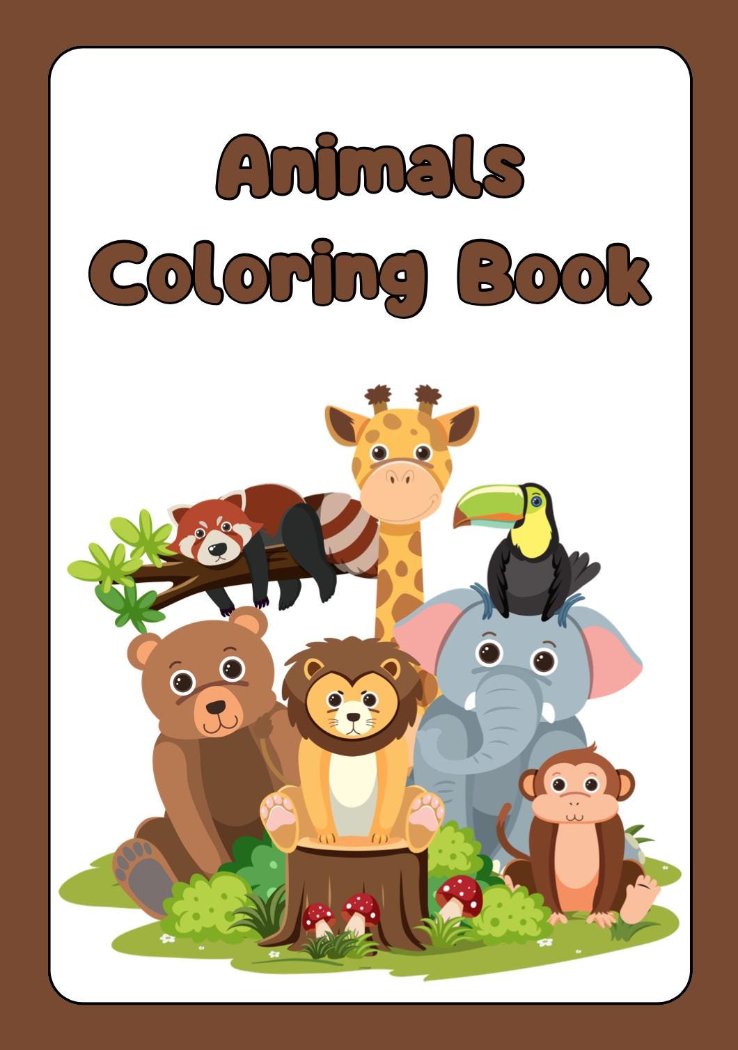 Libro para colorear de animales para niños: Zoológico, granja y ...