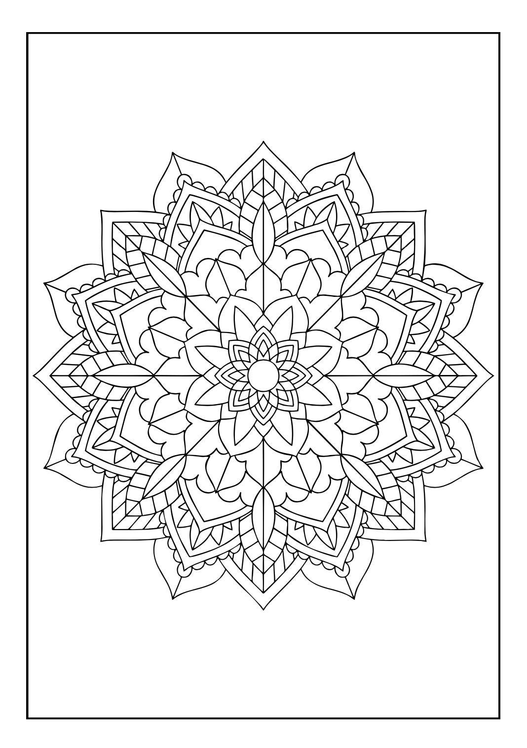 Adult Mandala Coloring Book | 14 Page Geometric Designs (PDF Pattern ...