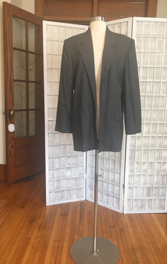 1980s Oversized Gray Wool Blazer