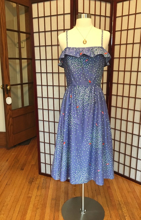 1960s Malia Lavender Ruffle Dress