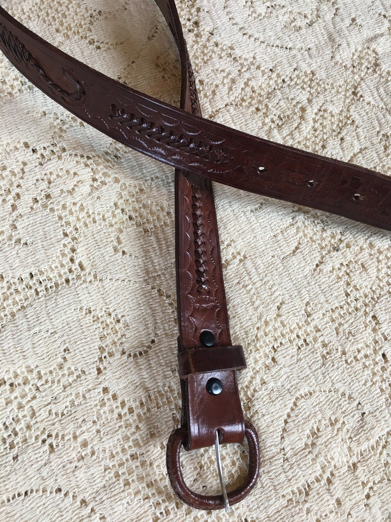 1960s Tooled Leather Scorpion Belt | Etsy