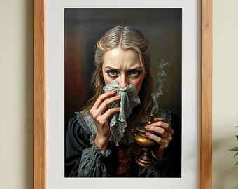 Funny PRINTABLE Toilet Art in Old Oil Painting Stye