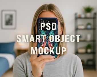 Realistic iPhone Case Mockup PSD – Modern Smart Object Template (Digital Download)