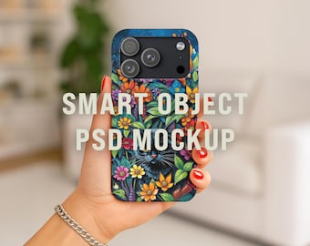 Realistic Phone Case Mockup – Editable Smart Object PSD Template (Digital File) - iPhone 17 Mockup