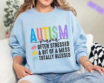 Autism Mom Shirt, Colorful Autism Puzzle Shirt, Women's Autism Shirt,  Puzzle Shirt, Autism Awareness Shirt, Proud Mom Shirt,Autism Mom Hero