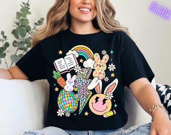 Easter Teacher Shirt, Cute Teacher T-Shirt, Easter Shirt, Kids Easter Tee, Gift for Teacher, Bunny Lover Tee, Kid School Tee