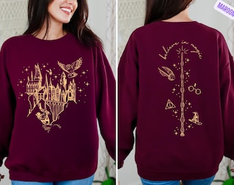 Magical Castle Doubled Sided Shirt Top,Believe in Magic Sweat, Universal Studios Tee,Witchery Castle Shirt, Magical School Shirt,Bookish Tee