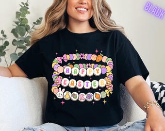 Easter Friendship Bracelet Shirt, Easter Gift Mom, Kids Easter Sweatshirt,  Retro Easter T-Shirt, Spring Pastel Sweatshirt, Easter Gift Tee