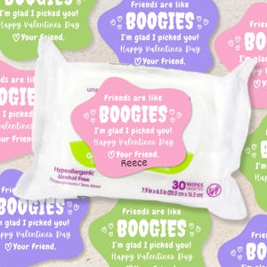 Valentinstag für Boogie Wipes, Lustiger Valentinstag für Kindergarten oder Vorschule, Valentinstag ohne Süßigkeiten, geformt wie Popel, niedlich und einfach zum Selbermachen