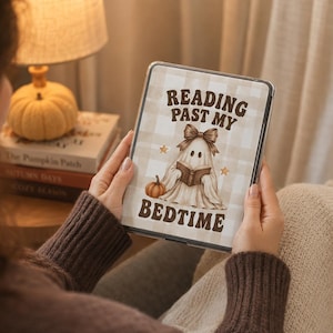 Wkładka do Kindle'a, wydruk książki dla miłośników jesiennych duchów na Halloween, przytulny dodatek do czytania, prezent dla niej
