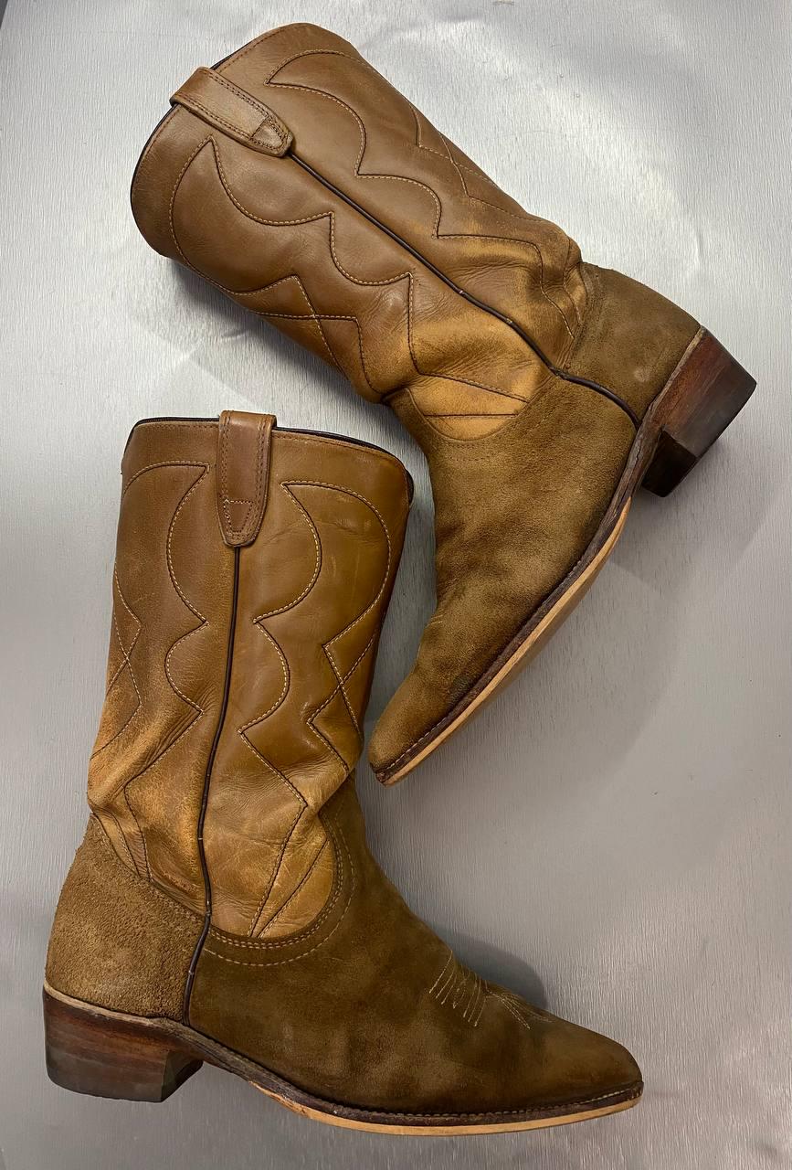 Bottes Vintage Durango Années 90 - Cuir Marron - Western Cowboy Coeur Concho - Taille 6.5