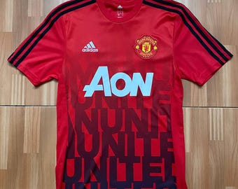 Camiseta de fútbol de entrenamiento prepartido del Manchester United de Adidas, talla S