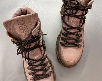 Botas de cuero para mujer A.S.98 Hiker "Blush Miller" talla US 8.5